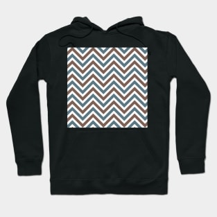 Blue and Brown Chevron Multi-color Pattern Hoodie